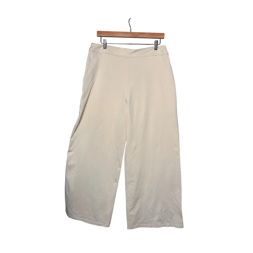 OFFLINE by Aerie Hugger Trouser XL Beige Wide Leg Yoga Athleisure Minimalist